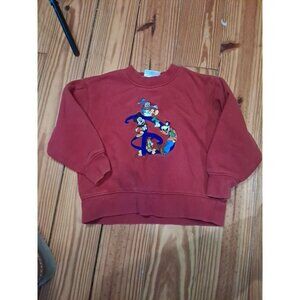 Vintage Y2K Walt Disney Pullover Kids Crewneck Red Embroidered Size 2t 3t